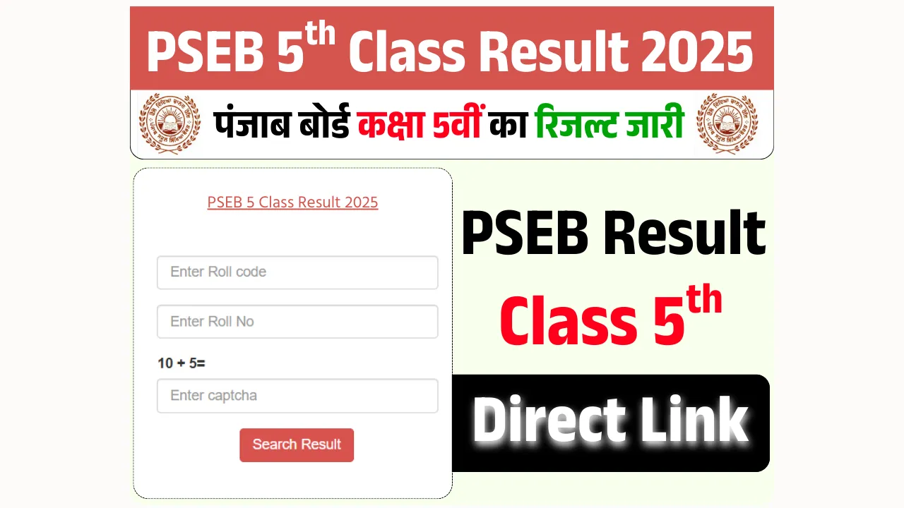 PSEB 5 Class Result 2025