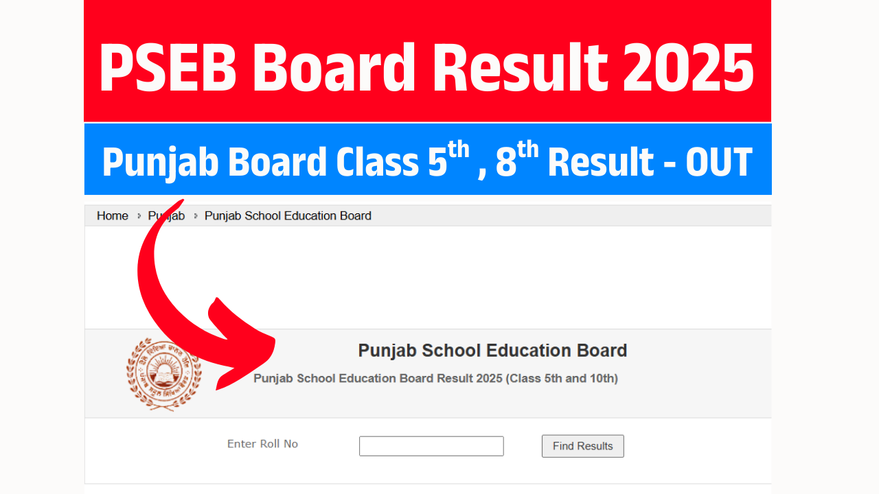 PSEB Board Result 2025 link